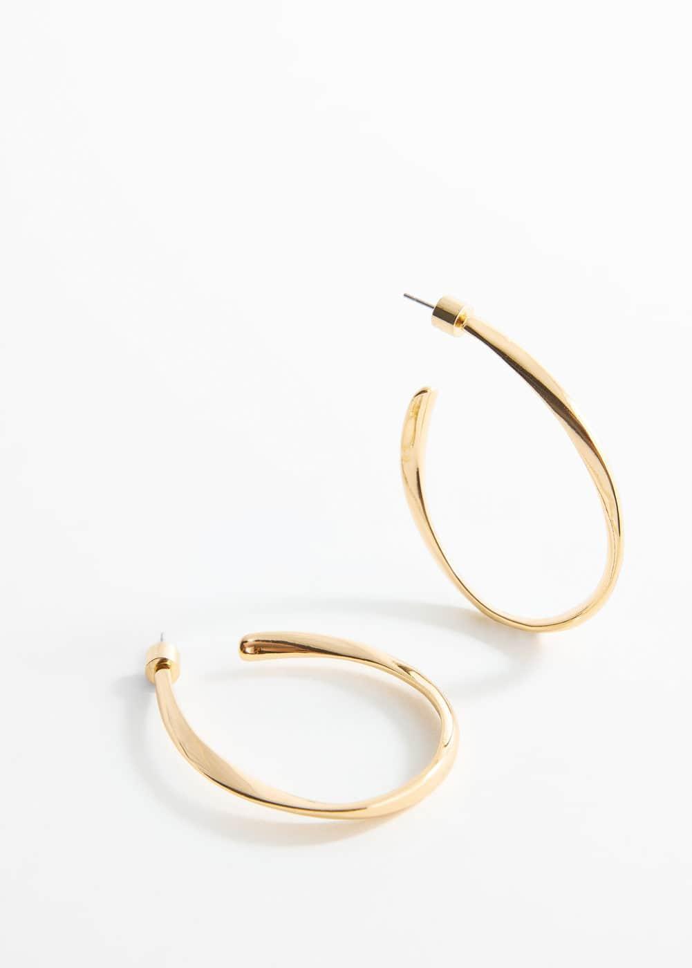 MANGO - Twisted hoop earrings - One size - Women Product Image