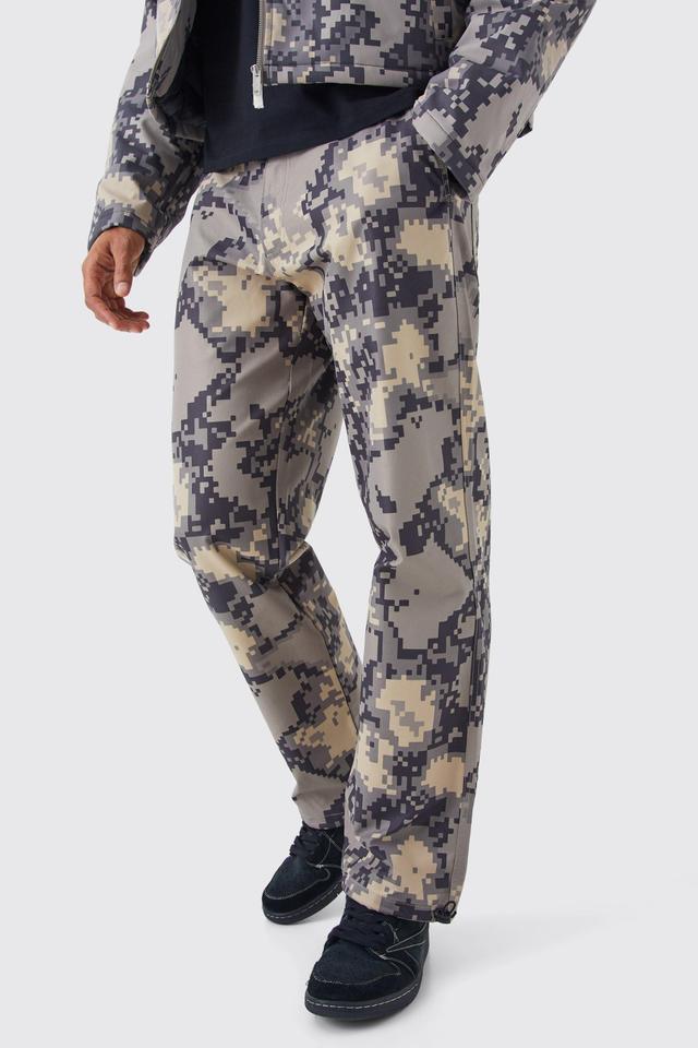 Relaxed Pixelated Camo Pants | boohooMAN USA Product Image