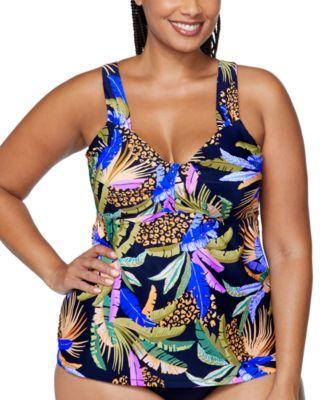 Raisins Curve Trendy Plus Size Rimini Tankini Top Product Image