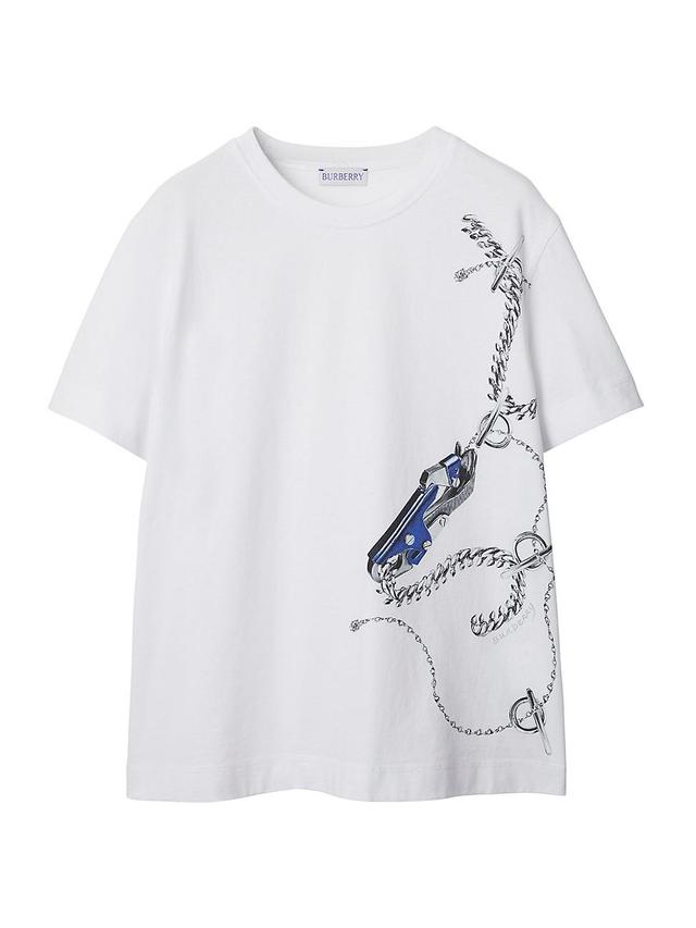 Womens Chain-Print Cotton T-shirt Product Image