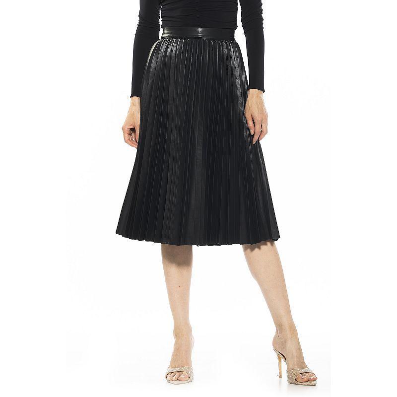 Womens Alexia Admor Luca Leather Midi Skirt Product Image