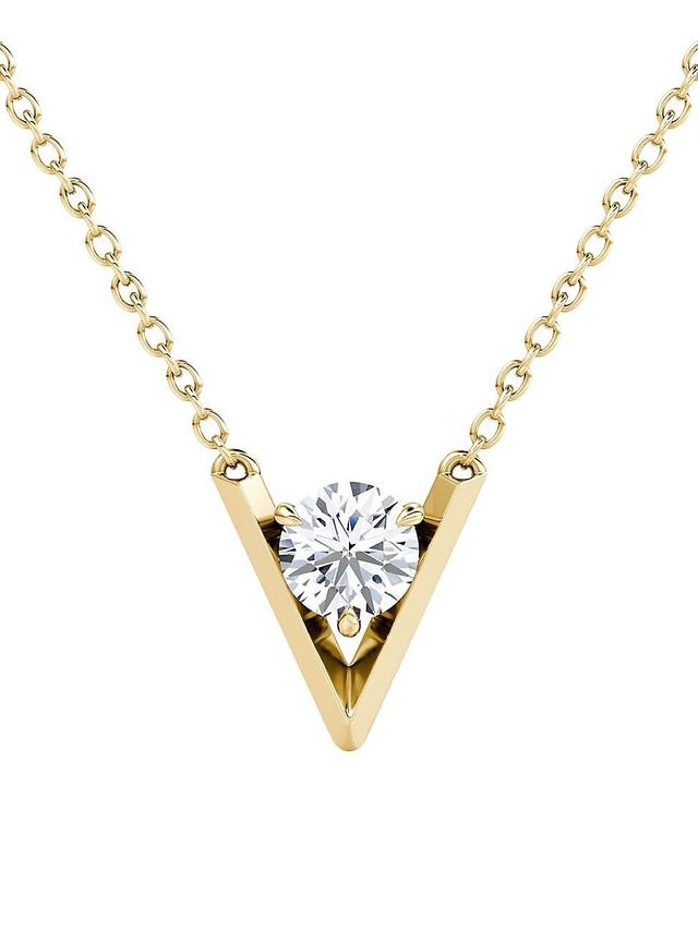 Womens VRAI V 14K Yellow Gold & 1.00 TCW Lab-Grown Diamond Pendant Necklace Product Image