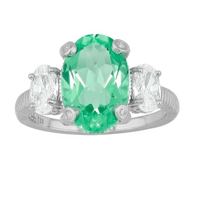 SIRI USA by TJM Sterling Silver Cubic Zirconia & Lab-Grown Green Amethyst Ring, Womens Product Image