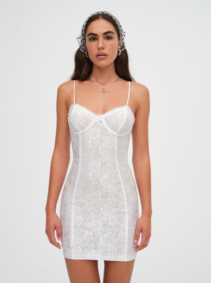 Lindy Lace Mini Dress — White product image