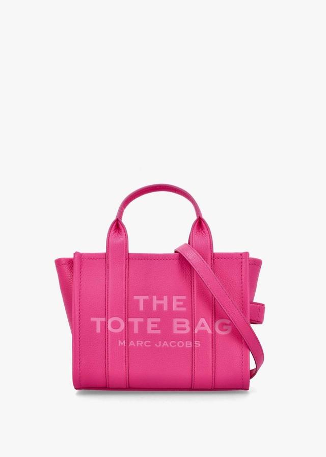 MARC JACOBS The Leather Small Hot Pink Tote Bag In Fuschia Patent Product Image