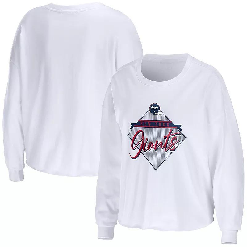 Womens WEAR by Erin Andrews White Washington Commanders Domestic Cropped Long Sleeve T-Shirt Product Image