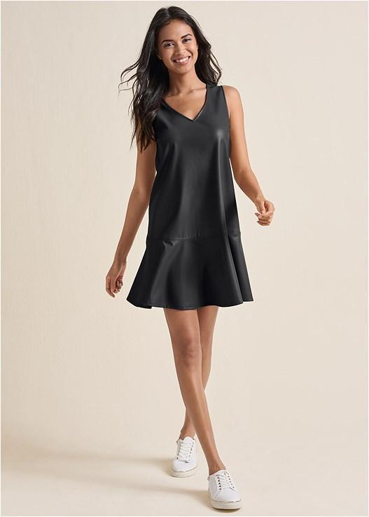 Faux Leather Mini Dress Product Image