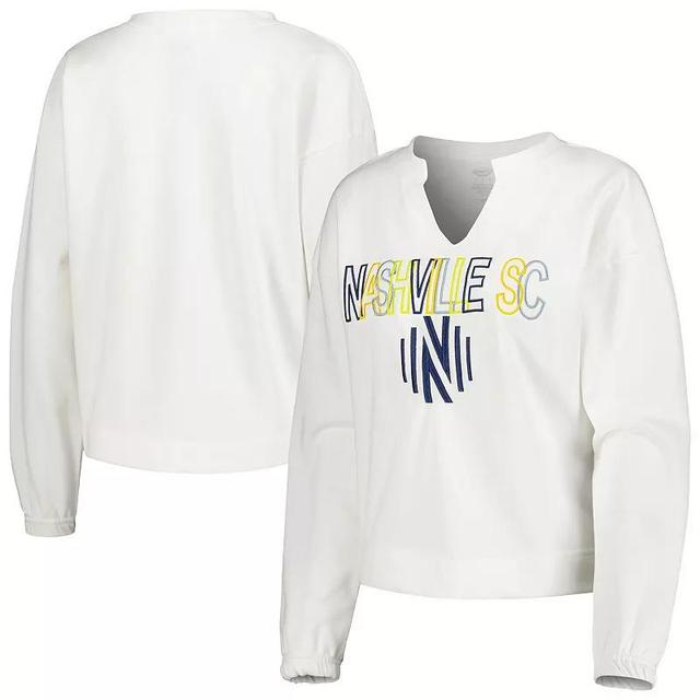 Womens Concepts Sport White Nashville SC Sunray Notch Neck Long Sleeve T-Shirt Product Image