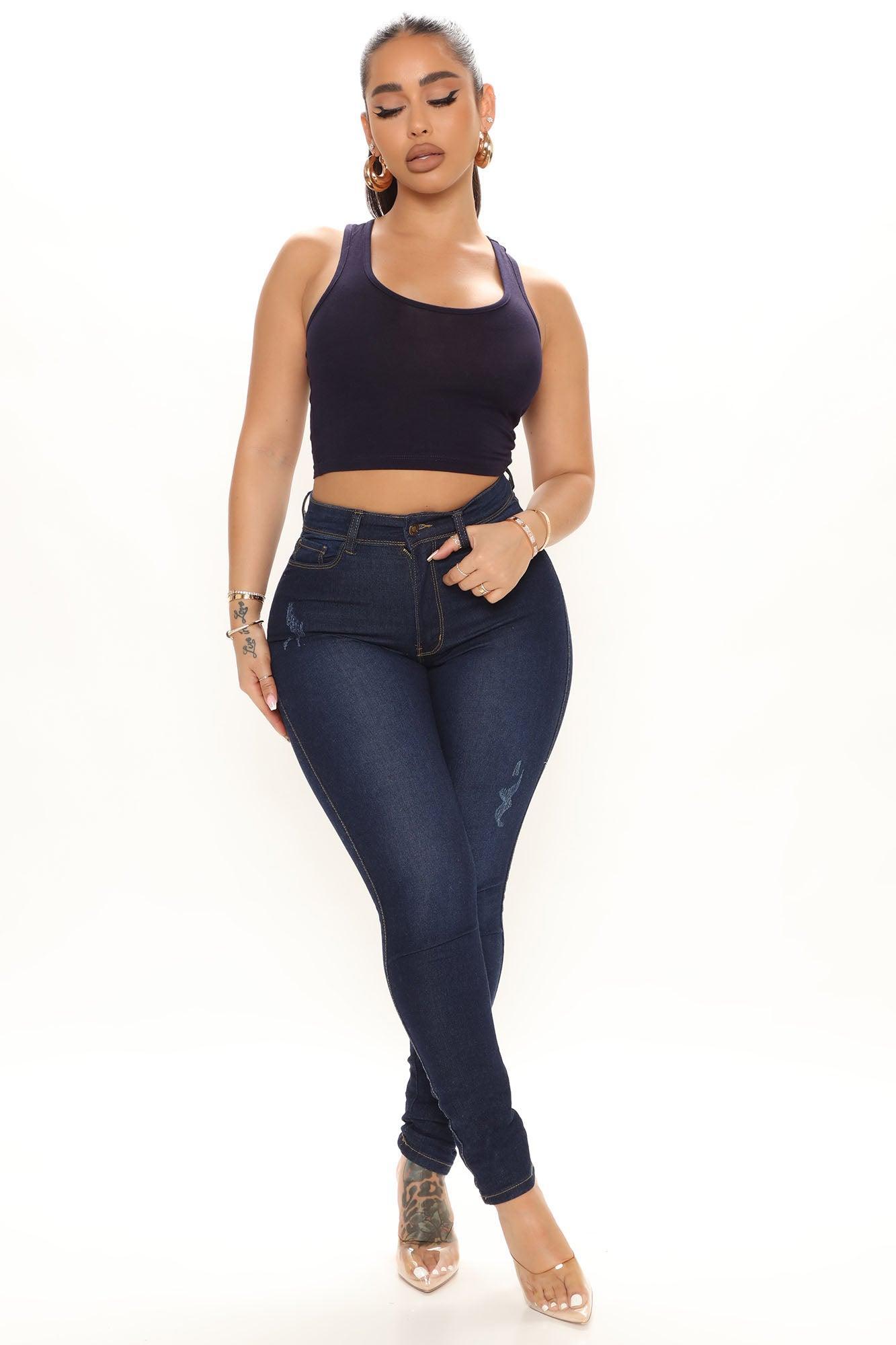 Kendra Crop Top - Navy Product Image