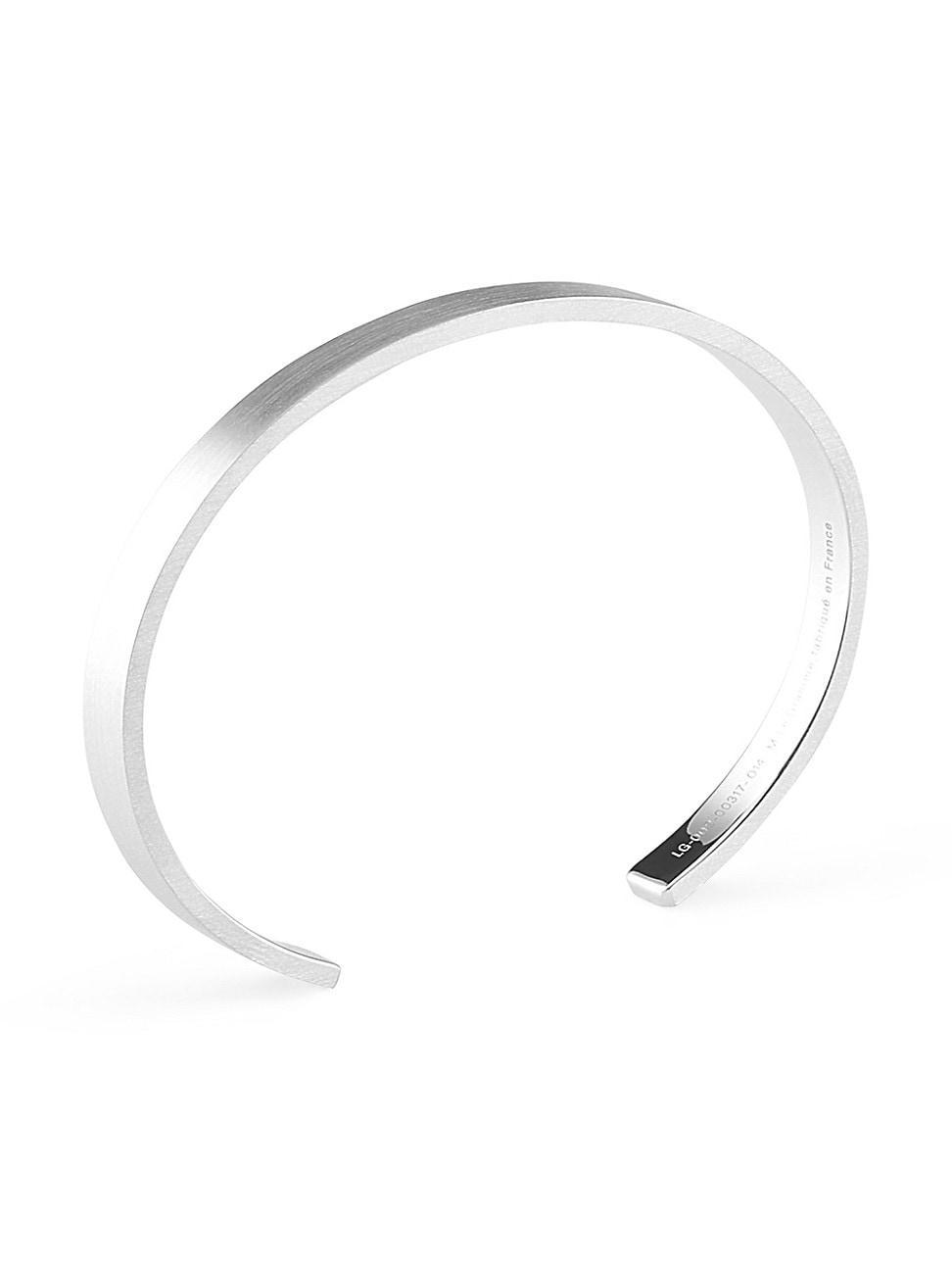 Mens 15G Brushed Sterling Silver Ribbon Bracelet Product Image