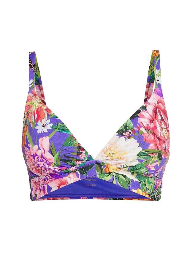 Womens Floral Crisscrossed Bikini Top Product Image