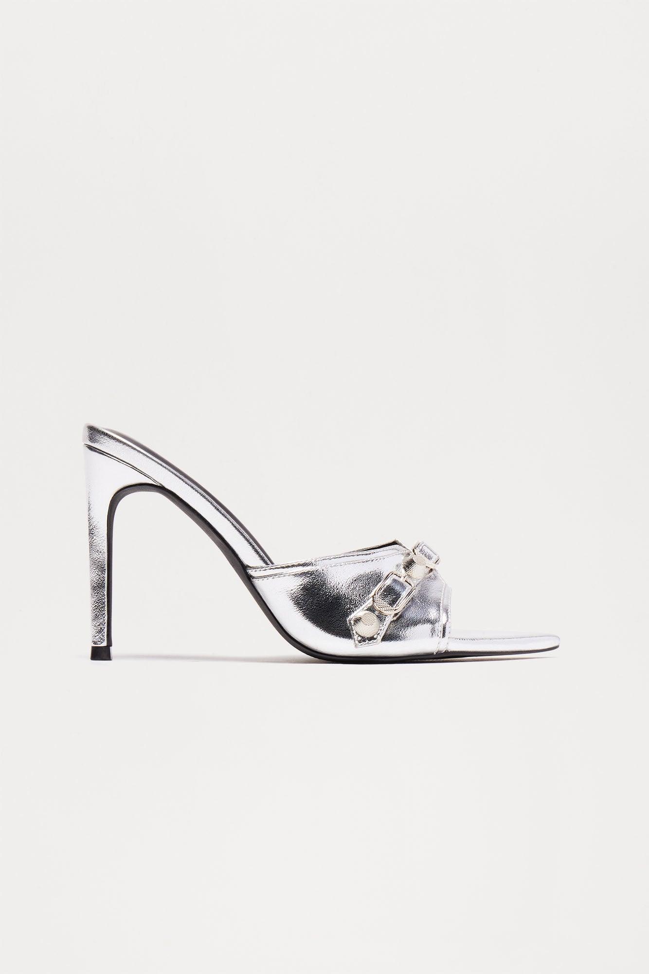 Alessia Heeled Mules - Silver product image