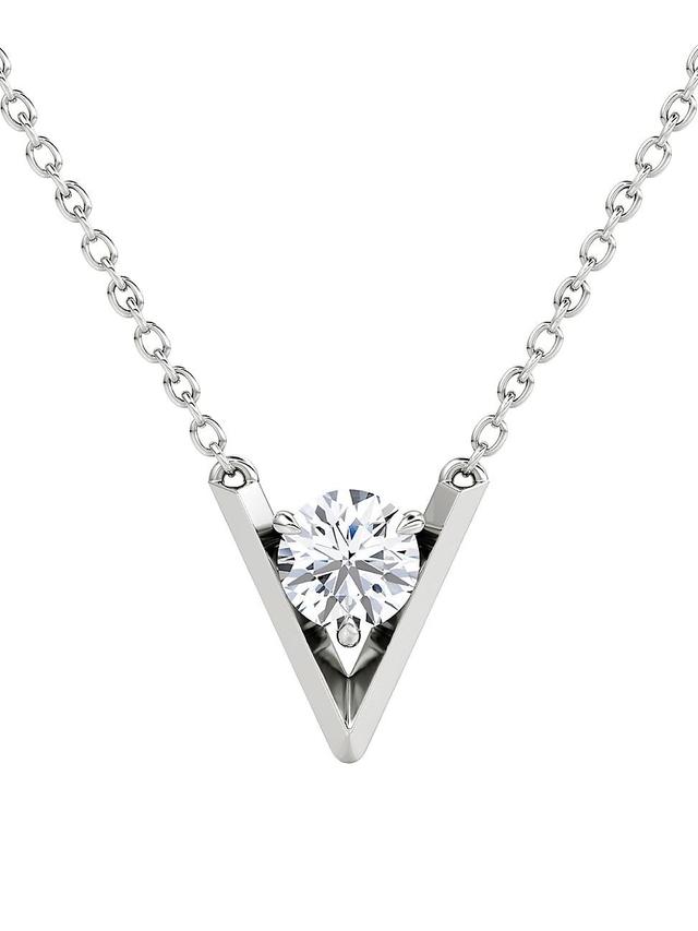 Womens VRAI V 14K White Gold & 0.50 TCW Lab-Grown Diamond Pendant Necklace Product Image