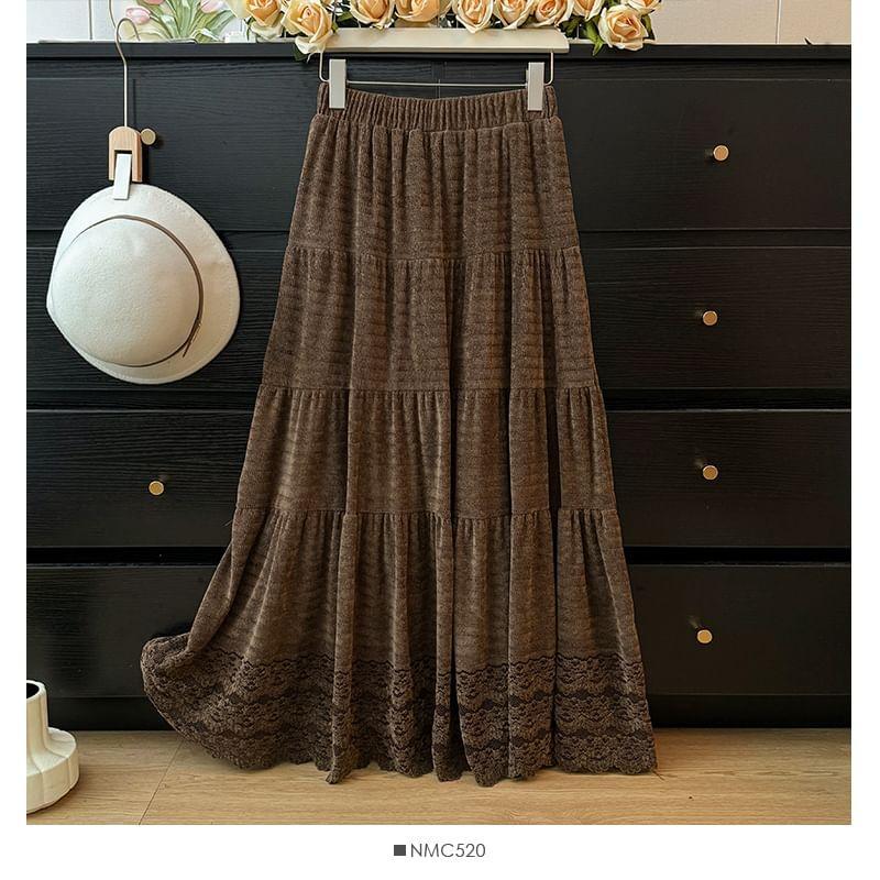 Lace A-Line Maxi Skirt Product Image