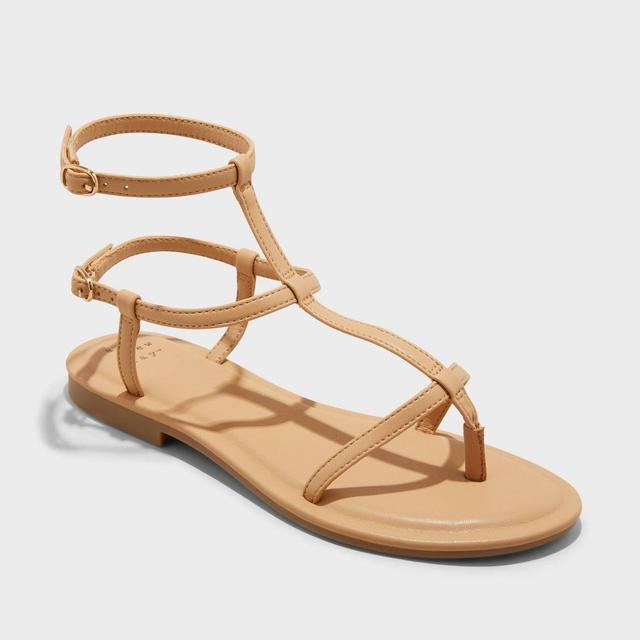Womens Gillian Gladiator Sandals - A New Day Tan 5 Product Image