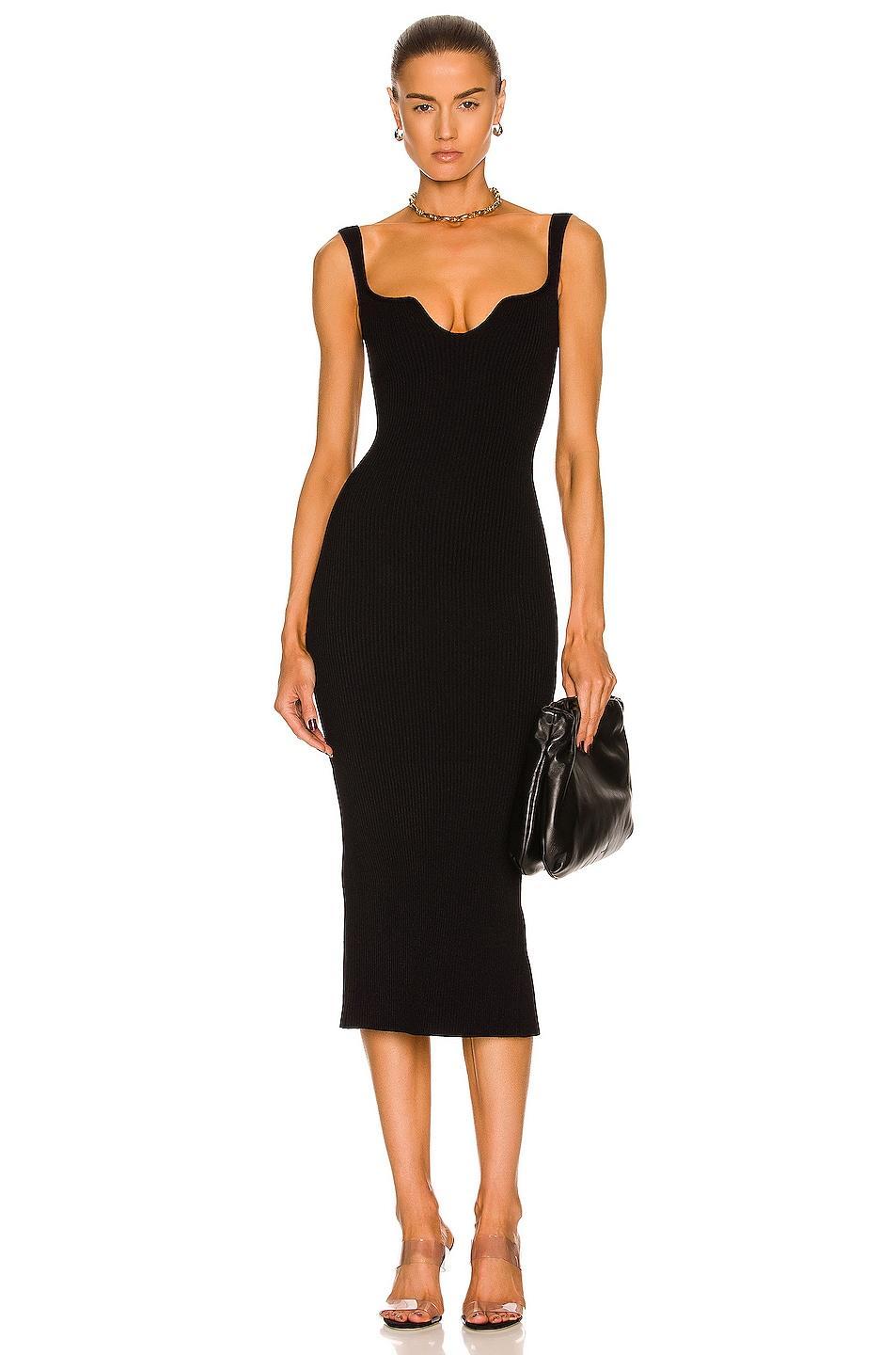 KHAITE Nina Dress in Black - Black. Size L (also in ). Product Image