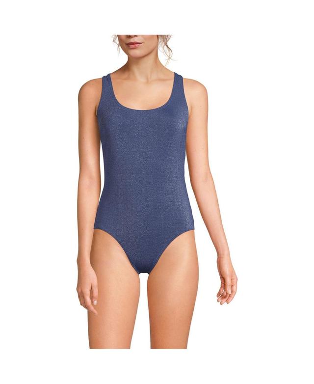 Womens Lands End Tugless Shine One-Piece Swimsuit Product Image