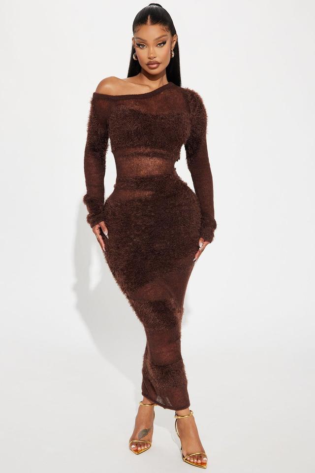 Danya Long Sleeve Maxi Dress - Brown Product Image