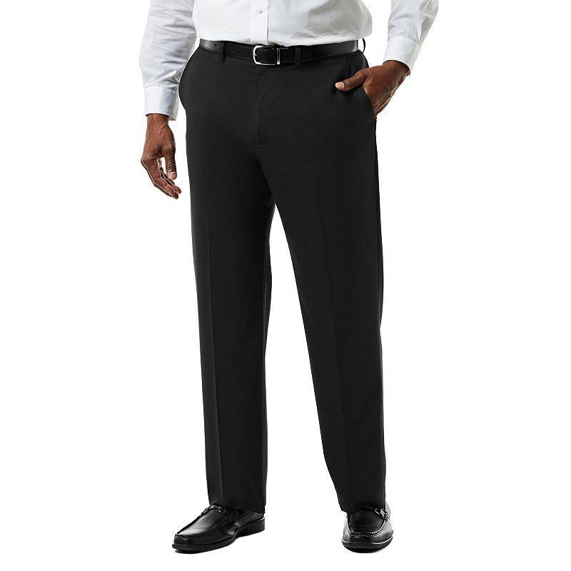 Big & Tall J.M. Haggar Premium Classic-Fit Sharkskin Stretch Flat-Front Suit Pants, Mens Black Product Image