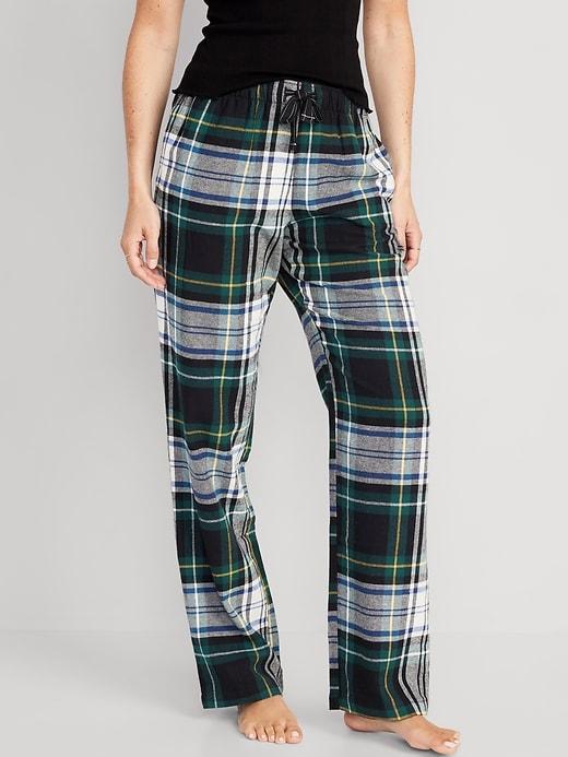 Mid-Rise Flannel Pajama Pants Product Image