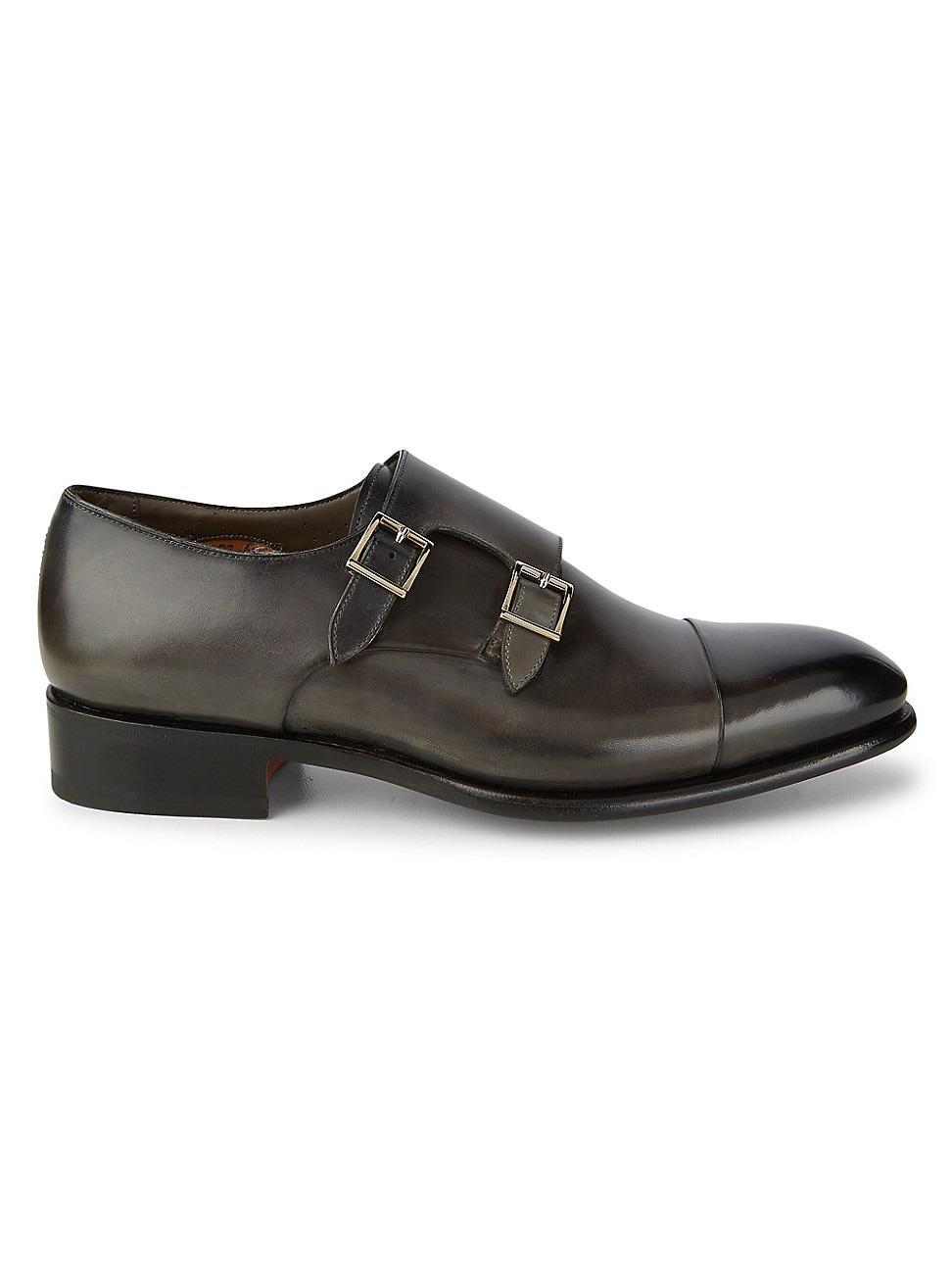 Mens Ira Double Monk Strap Leather Loafers Product Image