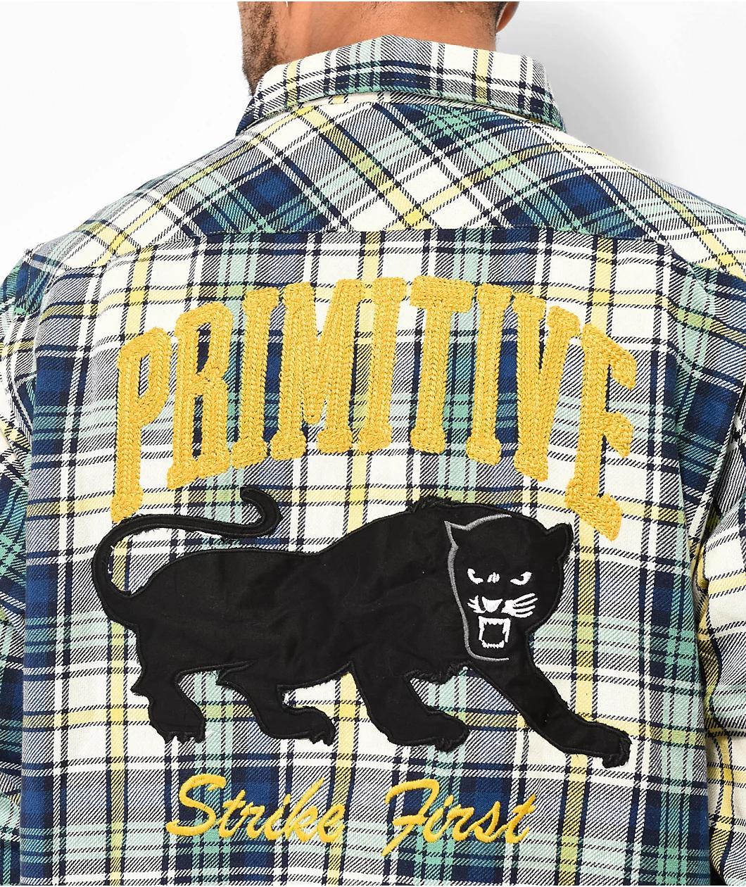 Primitive Strike Blue, Green & Yellow Flannel Shirt Product Image