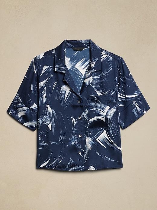 Silky Cropped Shirt Product Image