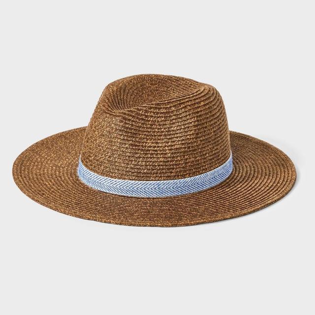 Mens Paper Flat Brim Panama Hat with Chevron Band - Goodfellow & Co Product Image