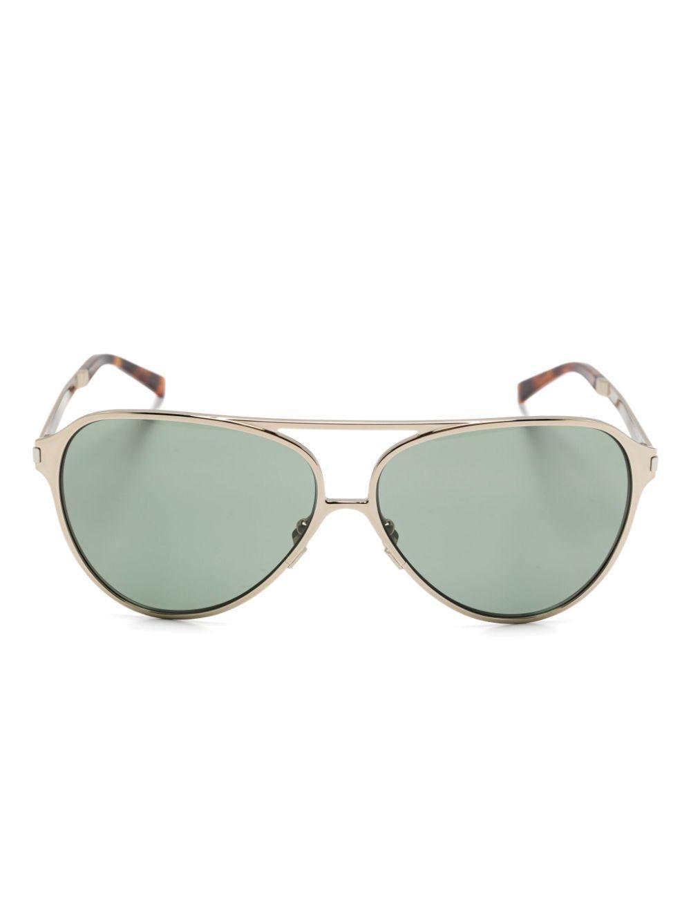 SAINT LAURENT Pilot-frame Sunglasses In Gold Product Image