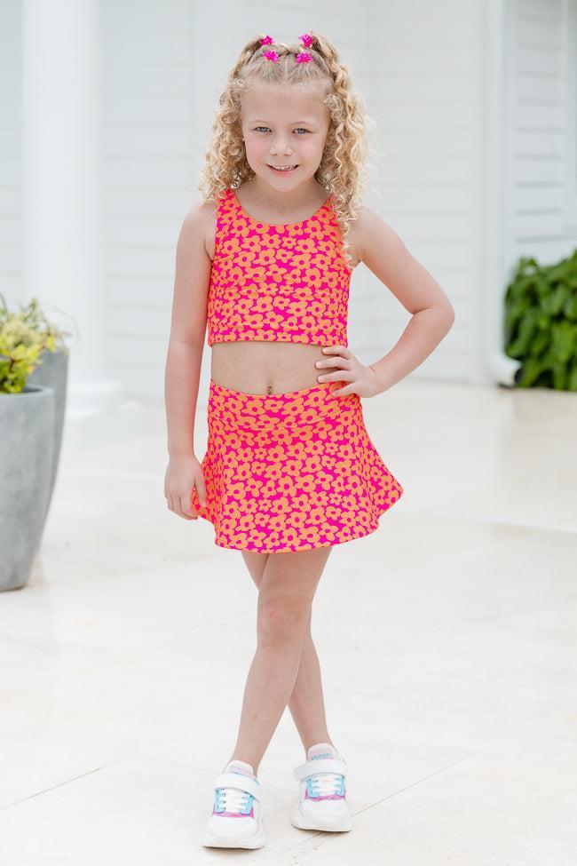 Kid's Miles Ahead in Floral Flair Crop Tank Bra Top Product Image