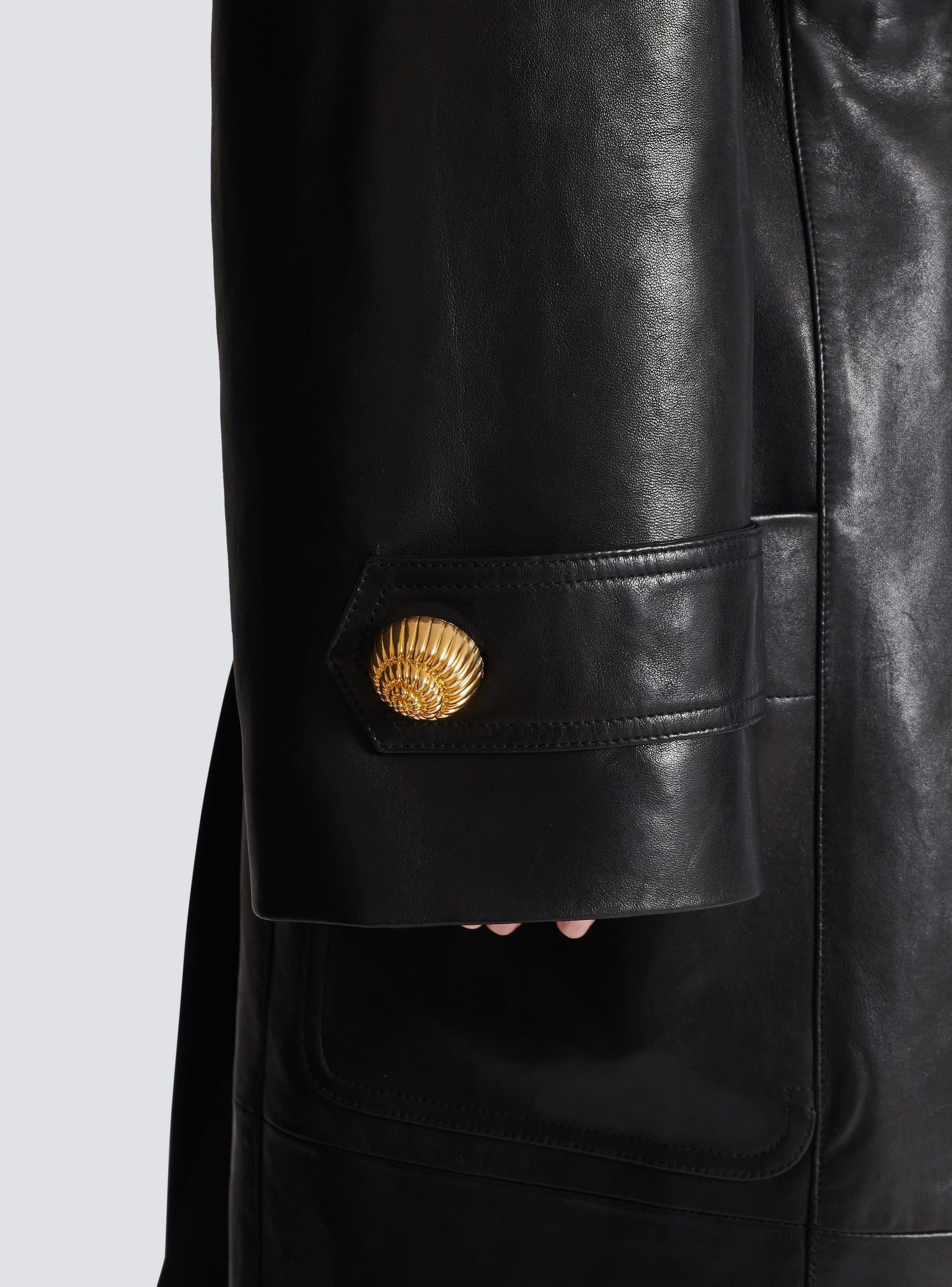 Belted trench coat in lambskin leather Product Image