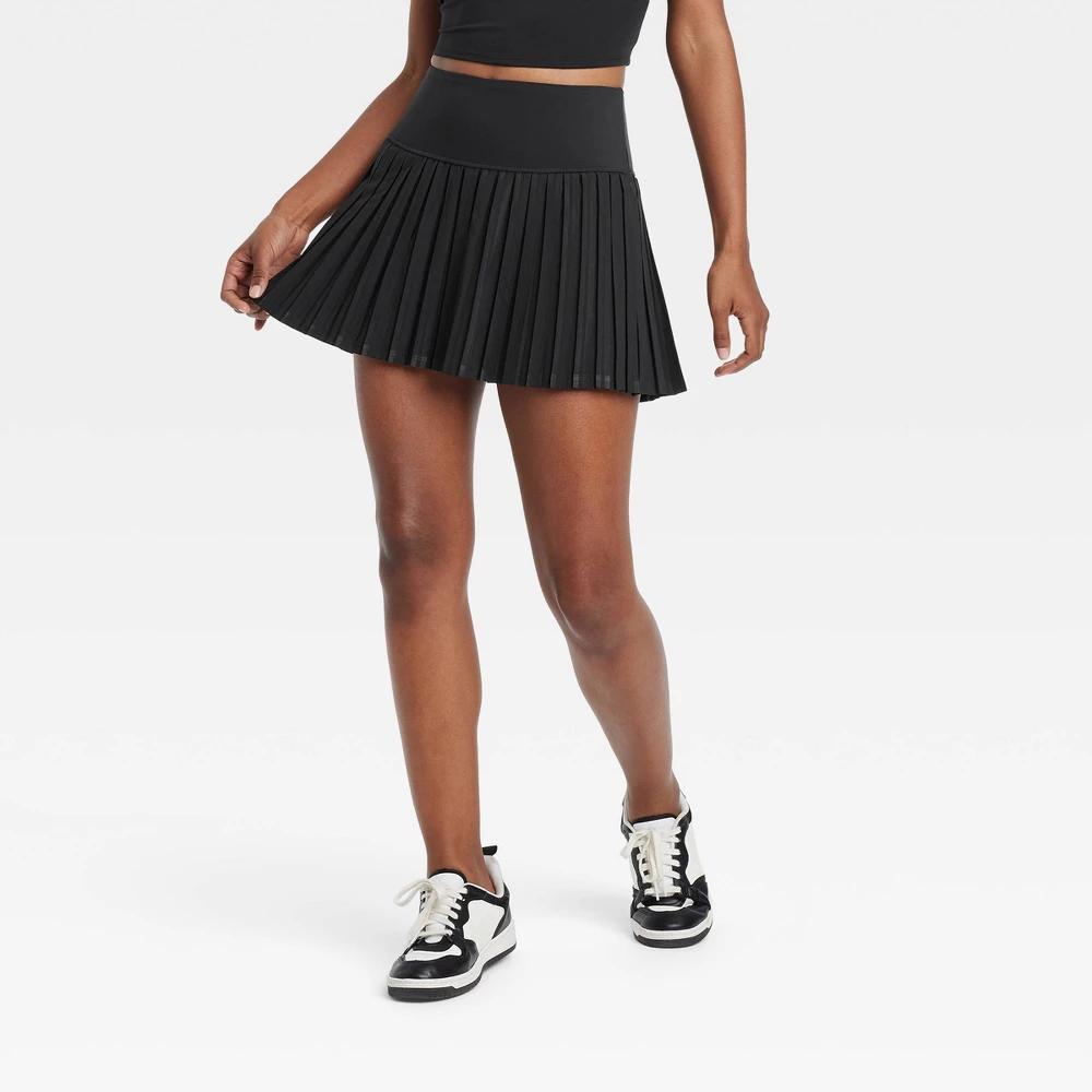 Womens High Rise Pleated Skort - JoyLab Black M Product Image