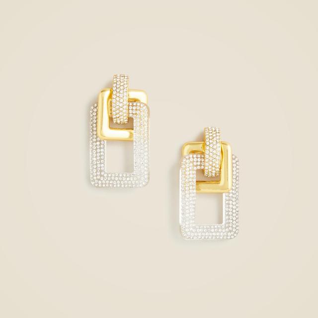 Oversized square drop crystal earrings Product Image