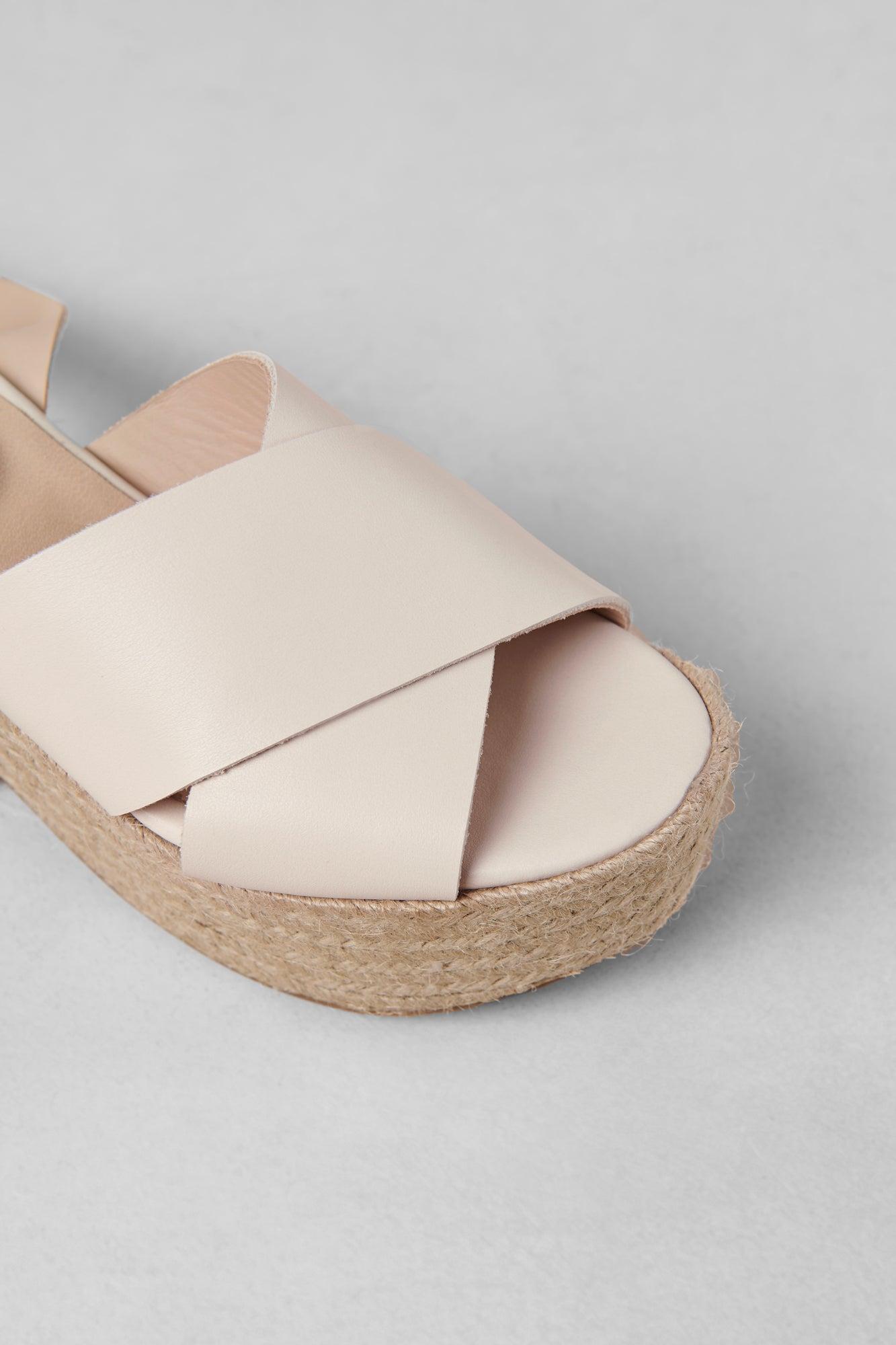 Alohas Lyla Leather Espadrille - Cream Product Image