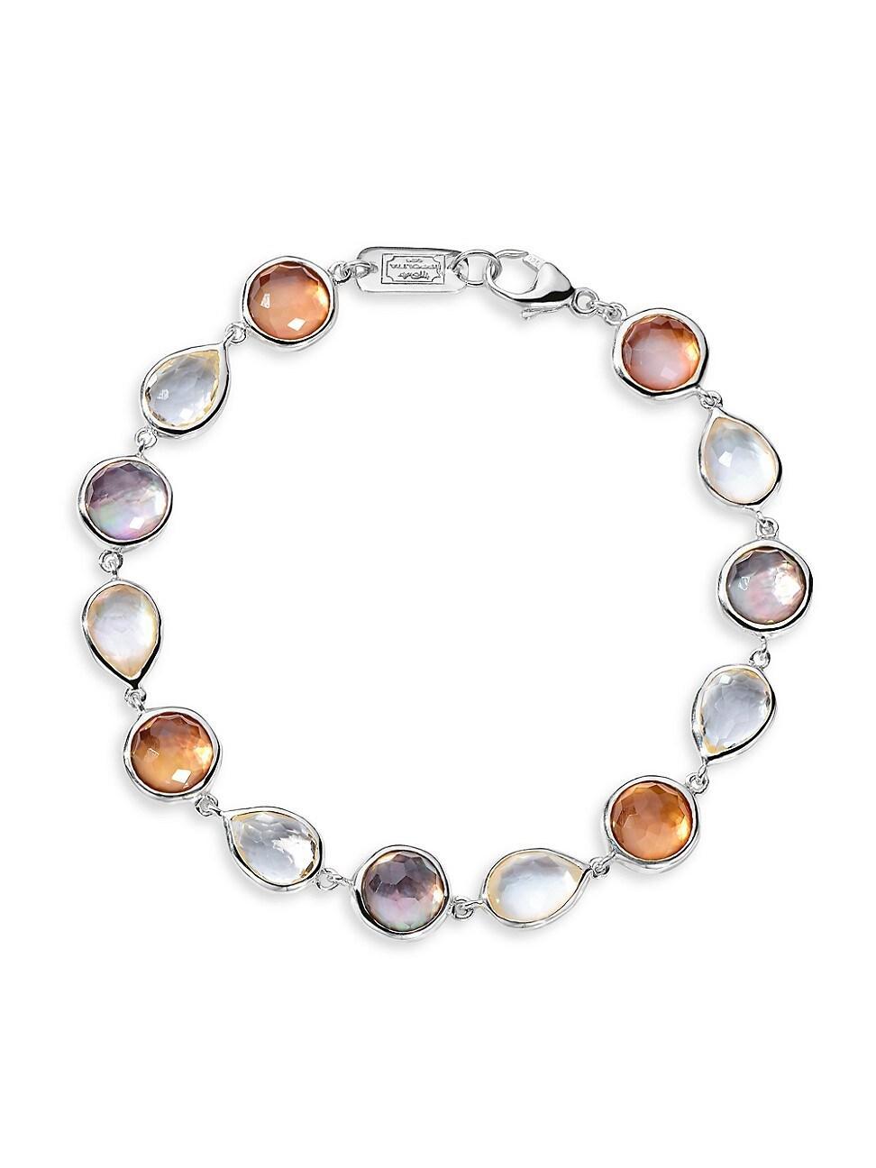 Womens Rock Candy Stone Row Sterling Silver & Multi-Stone Station Bracelet Product Image