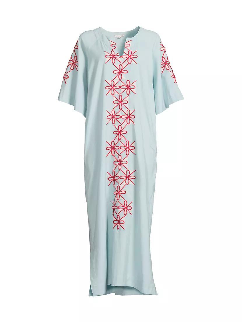 Cotton-Linen Embroidered Caftan Product Image