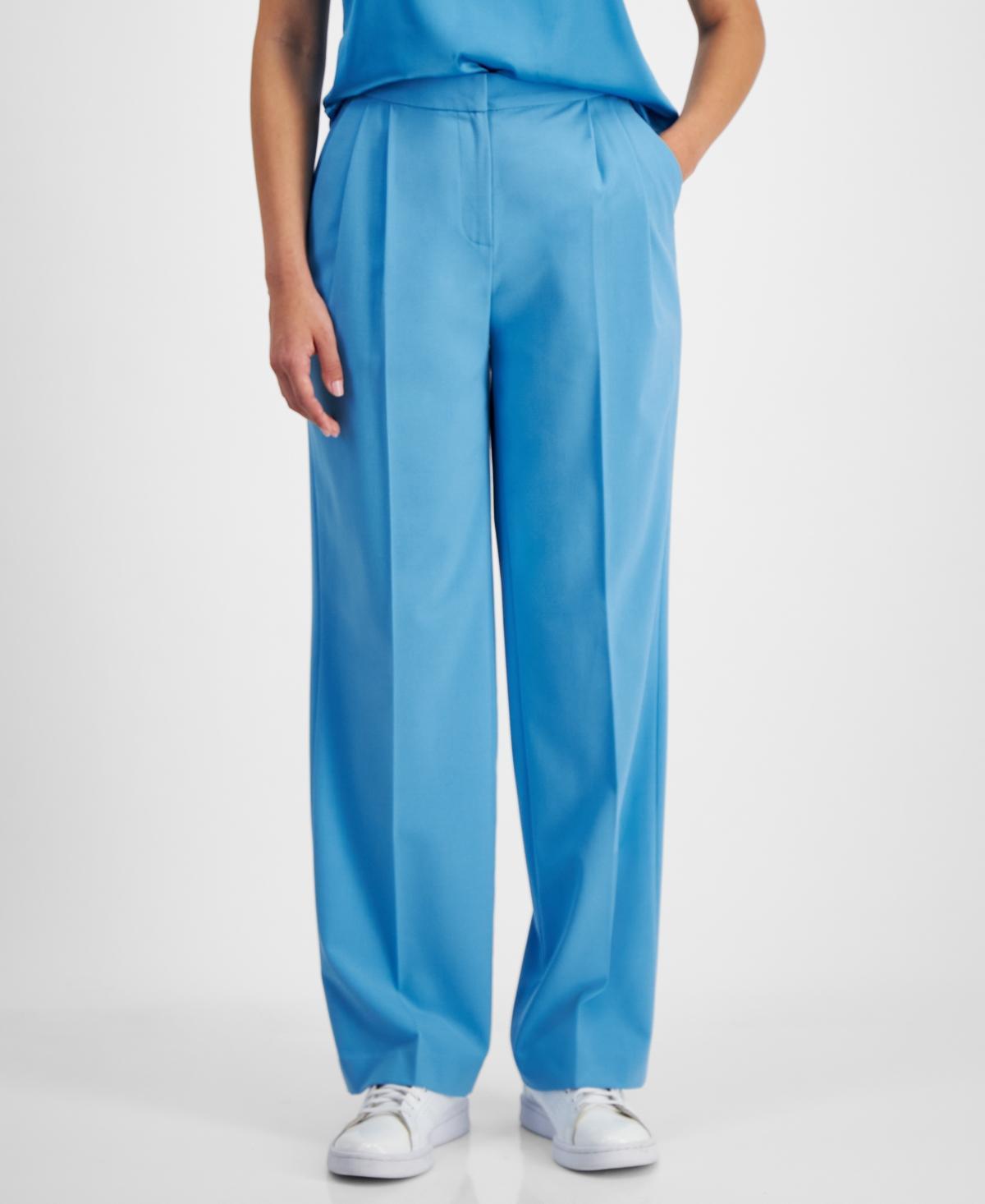 Bar Iii Womens High Rise Pleated Wide-Leg Pants, Created for Macys Product Image