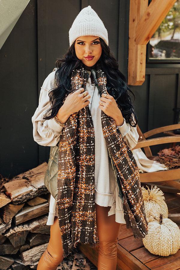 Cozy Cabin Vibes Scarf In Chestnut Product Image