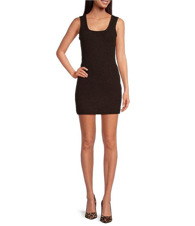 Gianni Bini Matilda Wool Blend Knit Ribbed Scoop Neck Bodycon Tank Mini Dress Product Image