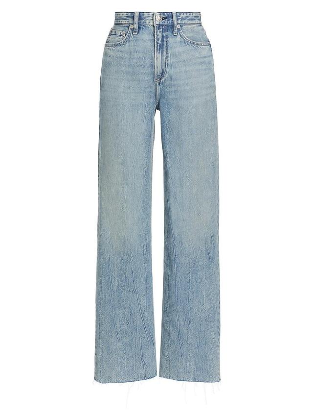 rag & bone Logan Featherweight Raw Edge High Waist Wide Leg Jeans Product Image