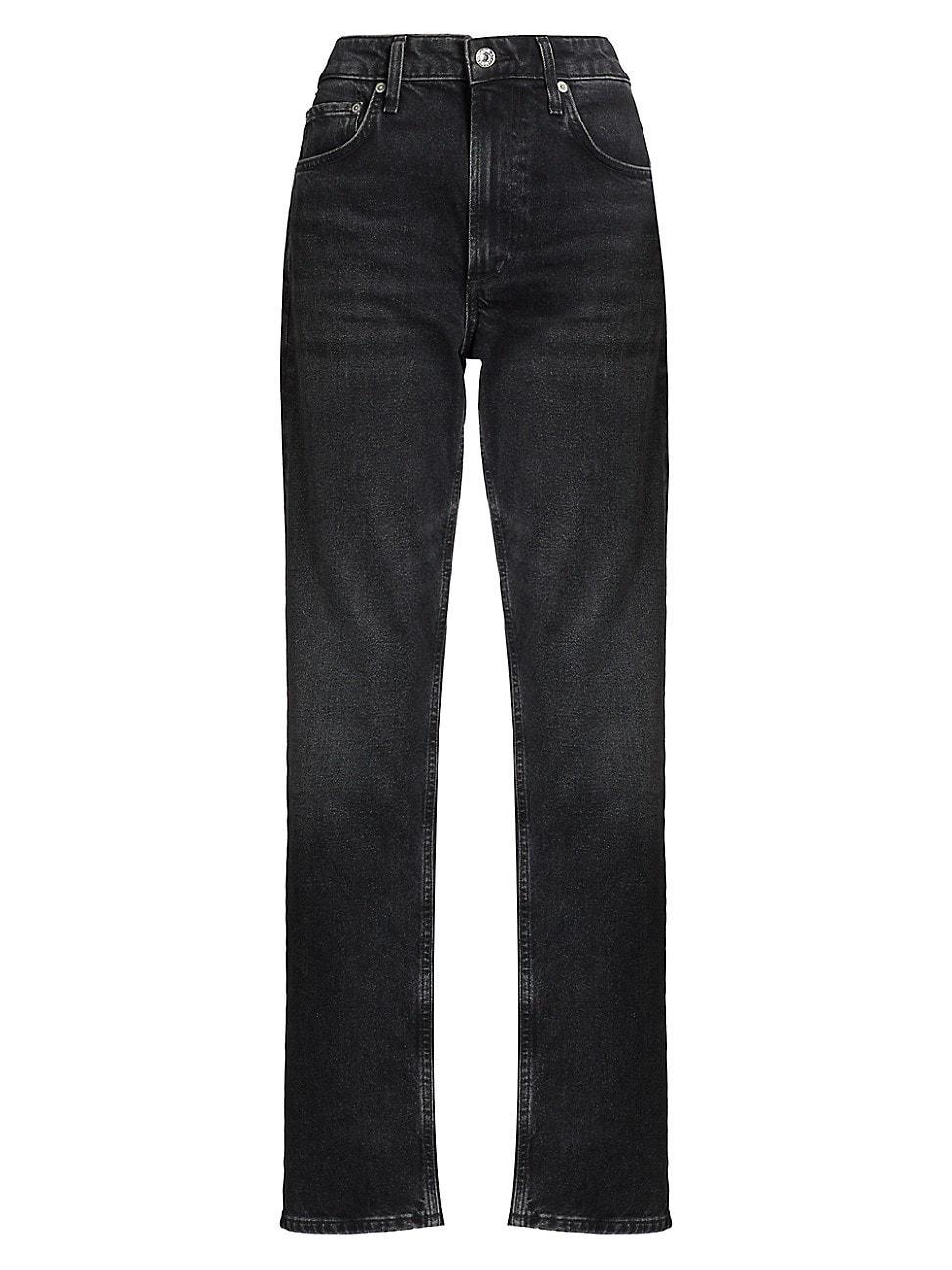 Womens Zurie High-Rise Stretch Straight-Leg Jeans Product Image