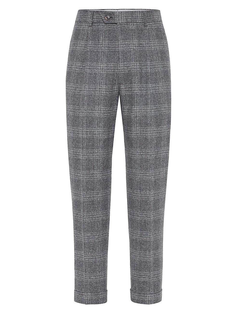 Mens Flecked Silk, Wool and Cashmere Fit Trousers Product Image