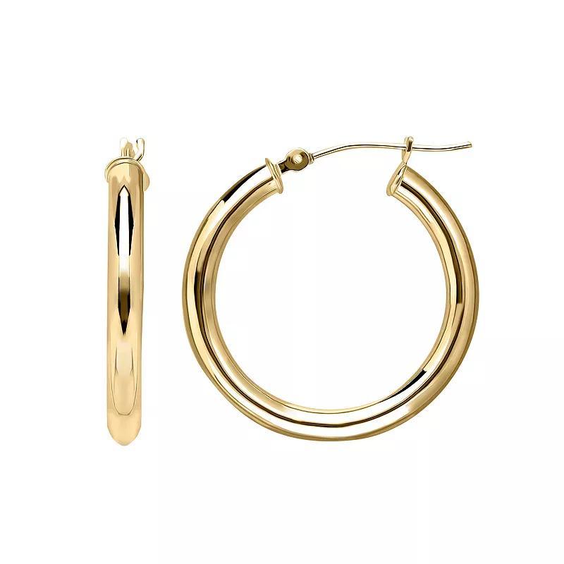 Everlasting Gold 14k Gold Tube Hoop Earrings, Womens, Yellow Product Image