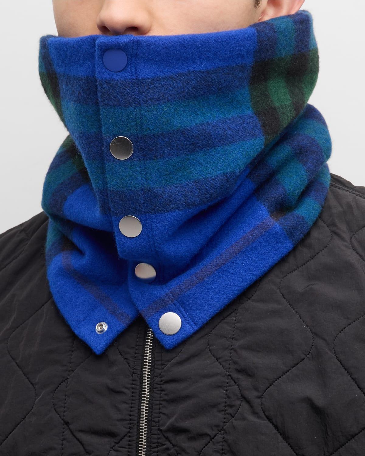 Mens Cashmere Check Snood Scarf Product Image