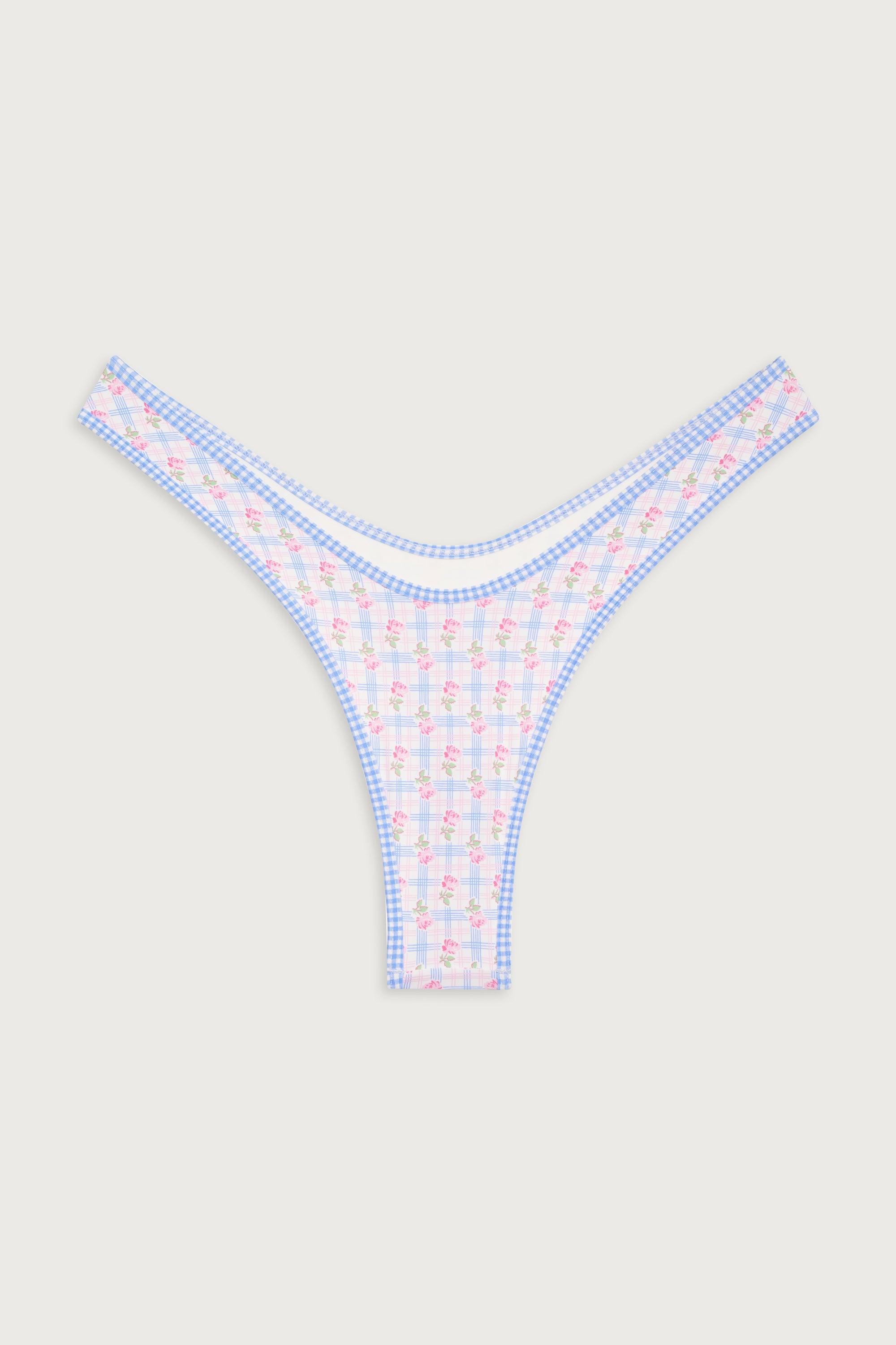 Full Moon Plaid Micro Bikini Bottom - Rose Picnic Product Image