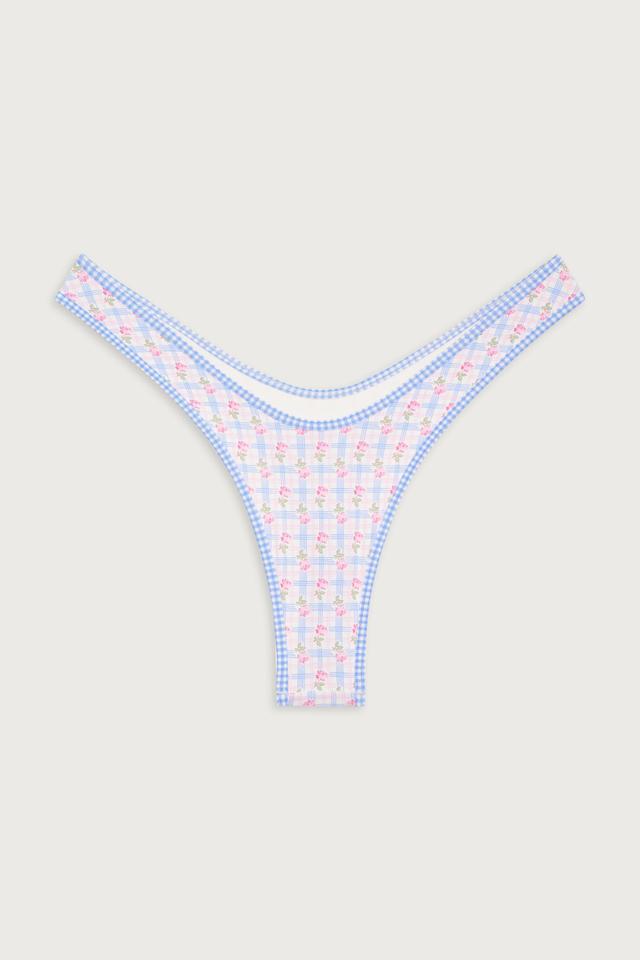 Full Moon Plaid Micro Bikini Bottom - Rose Picnic Product Image