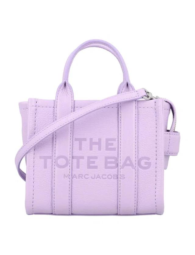 MARC JACOBS Women's The Leather Mini Tote Bag In Wisteria Product Image