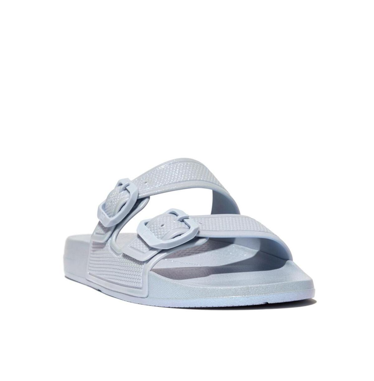 FitFlop Womens Iqushion Pearlized Two-Bar Buckle Slides Product Image