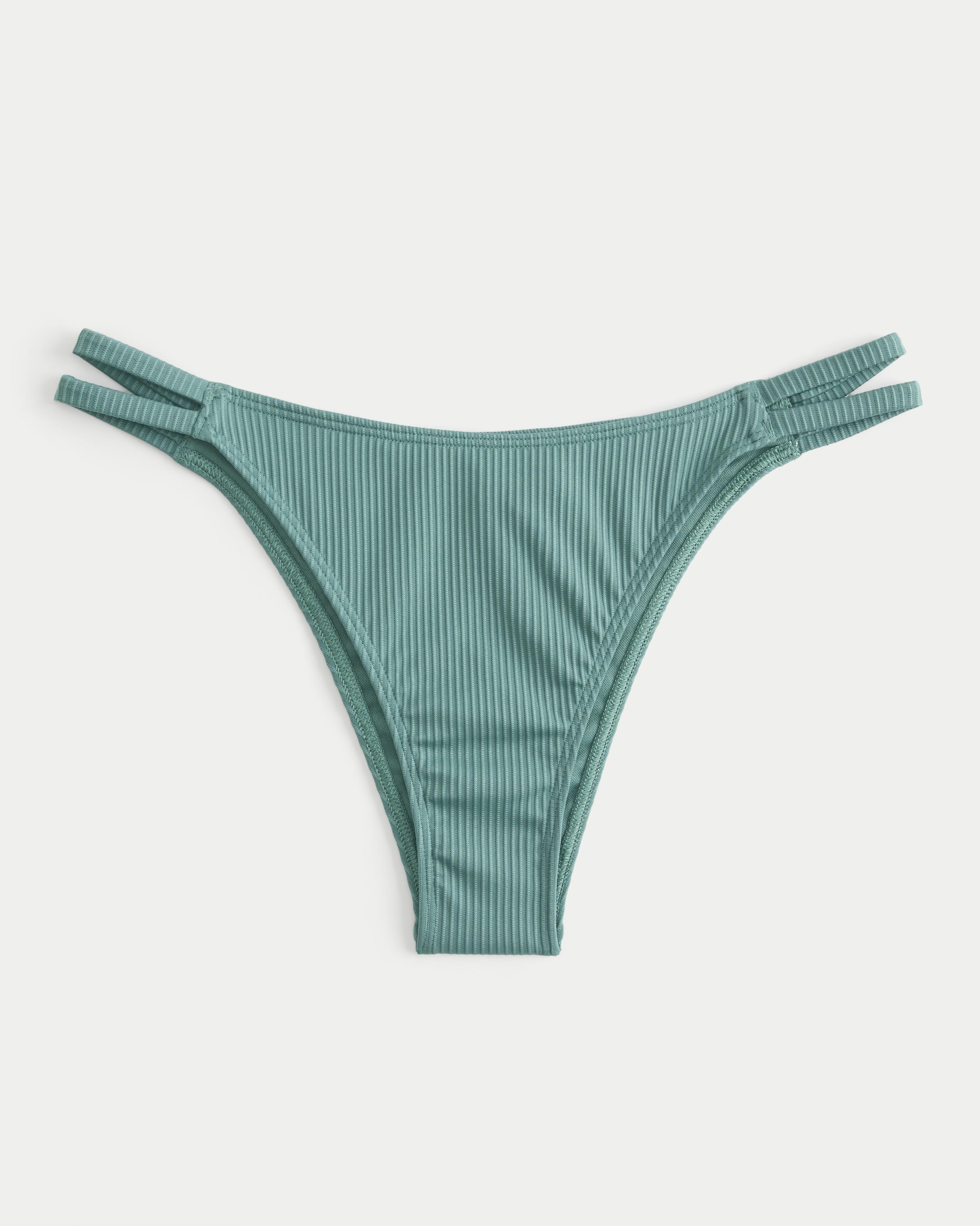 Ribbed Strappy High-Leg Cheekiest Bikini Bottom Product Image