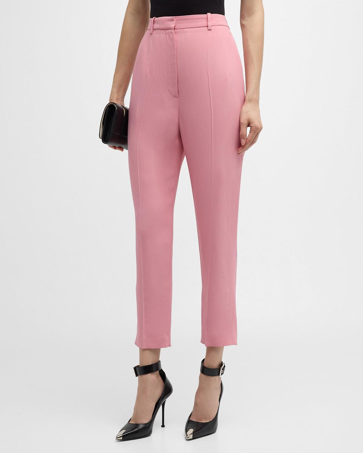 High-Waist Crop Cigarette Trousers Product Image